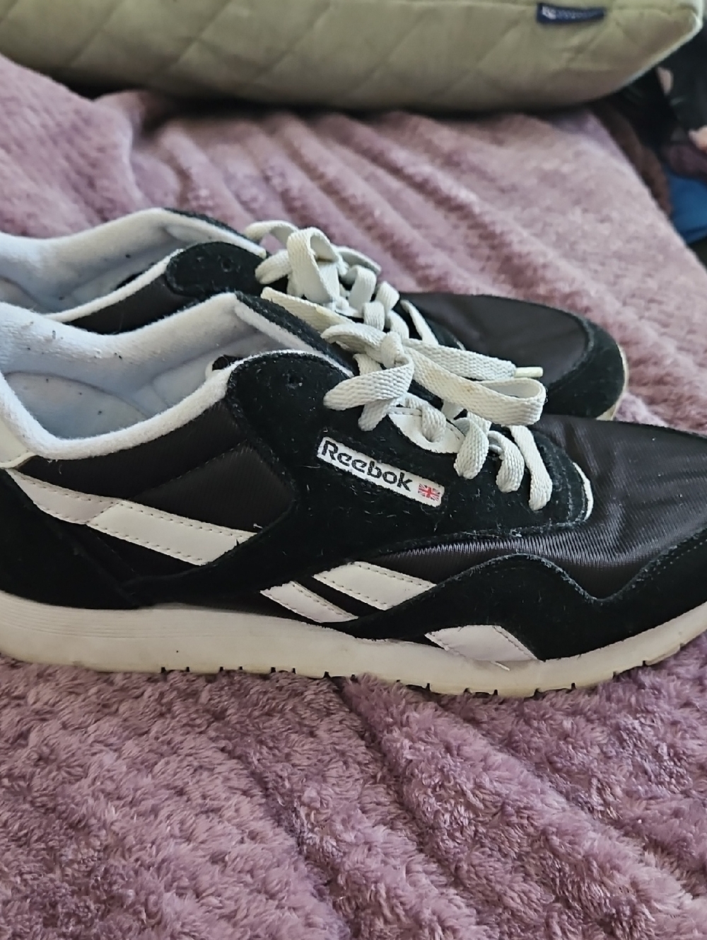 Reebok Black and White Low-Top Sneakers